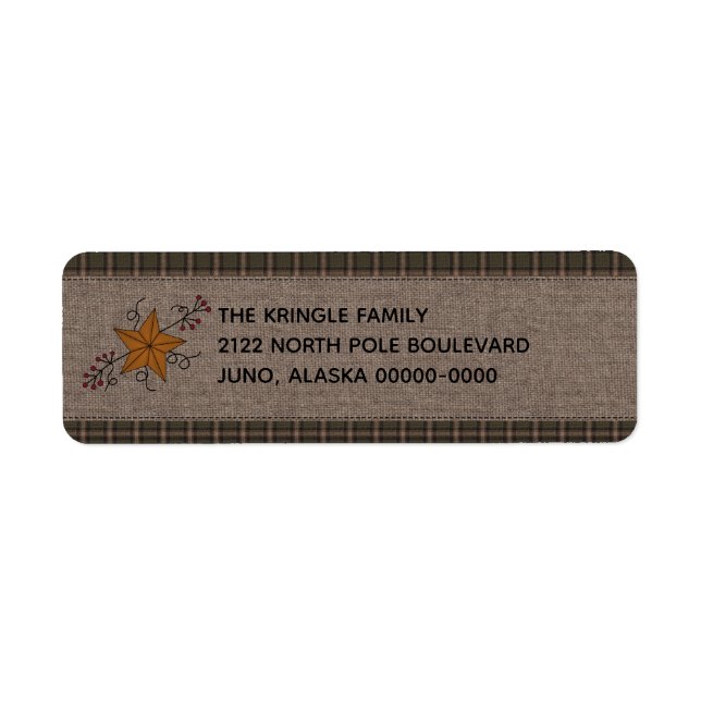 Star primitif rustique avec Étiquette Pip Berries (Devant)