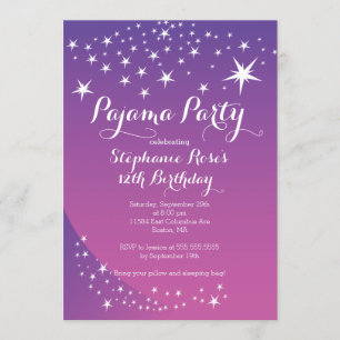 Star Sleepover Party Anniversaire Invitations