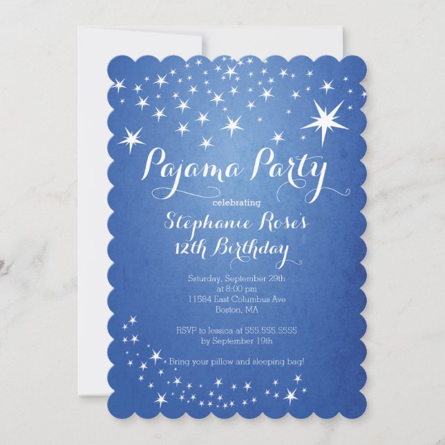 Star Sleepover Party Anniversaire Invitations (Devant)