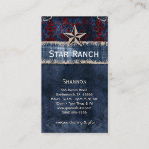 Star Suede Carte de visite Rouge Bleu États-Unis
