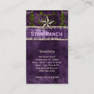 Star Suede Carte de visite violet vert