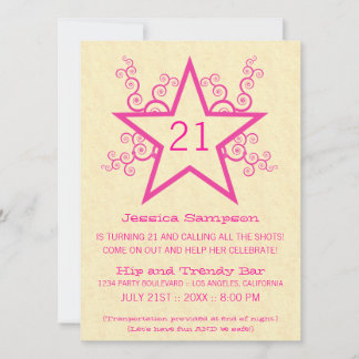 Star Swirls 21e anniversaire Invitation de fête, r