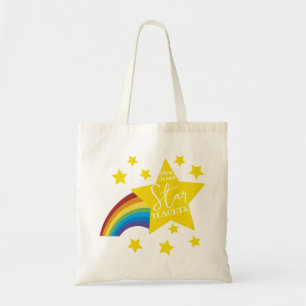 star teacher rainbow tote bag for teacher gift