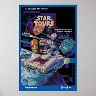 Star Tours 1987 Disneyland Affiche d'attraction Im