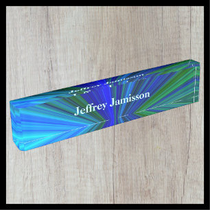 Starburst de plaque signalétique de bureau, bleu