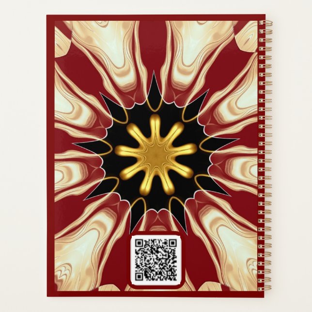 Starburst | Organiseur Luxe Rouge Profond & Or ave (Dos)