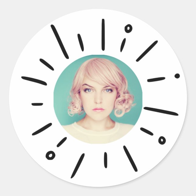 STARBURST | Simple Round Fun Custom Photo Stickers (Devant)