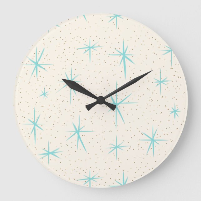 Starburst Turquoise de l'âge de l'espace Horloge m (Recto)