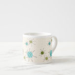 Starbursts Atomique Iconique Espresso Mug<br><div class="desc">Cette étoile atomique emblématique met en vedette Espresso Mug motif avec des étoiles atomiques emblématiques. C'est vrai ! L'ancienne école, arrière - plan crème avec des taches d'or est la toile de fond parfaite pour le céleri turquoise, apaisant, et les cercles kitsch vert poire. Les taches de couleur sont sporadiquement...</div>