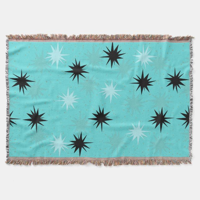 Starbursts Turquoise Atomique Jetez une couverture (Devant)