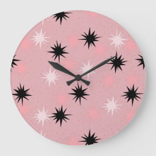 Starburts rose atomique Horloge ronde