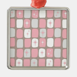 Starburts roses rétro Ornement de Noël