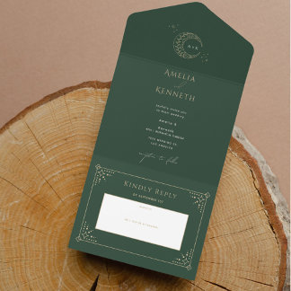 Stardust Monogramme Invitations de mariage