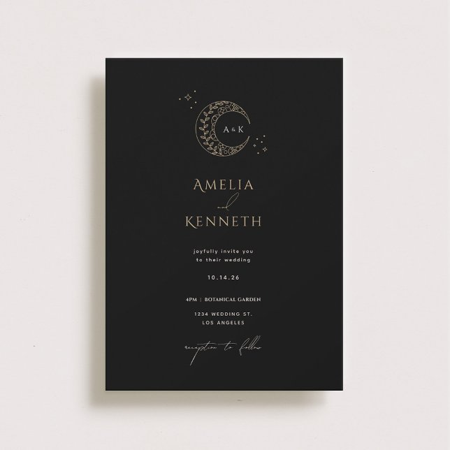 Stardust Monogramme Invitations de mariage (Créateur téléchargé)