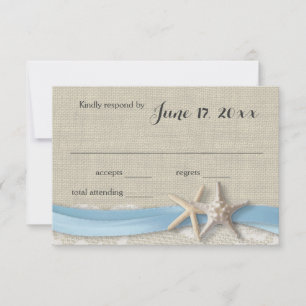 Starfish and Ribbon Beach Bleu clair RSVP