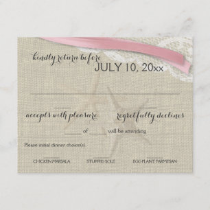Starfish and Ribbon Beach Rose RSVP