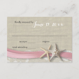 Starfish and Ribbon Beach Rose RSVP
