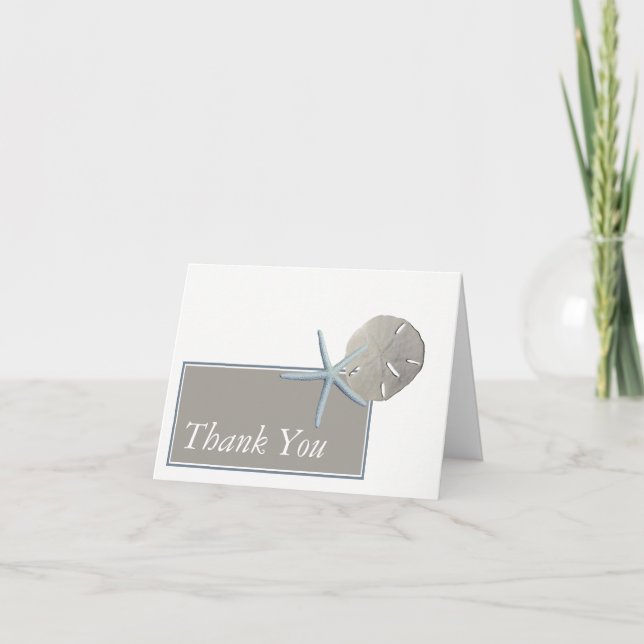 Starfish and Sand Dollar - Merci de mariage de pla (Devant)