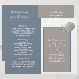 Starfish and Sand Dollar - Programme de mariage su