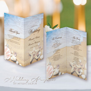 Starfish and Shells Tropical Beach Wedding Program