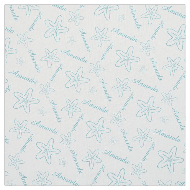 Starfish aqua blanc tissu customisé (Échantillon)