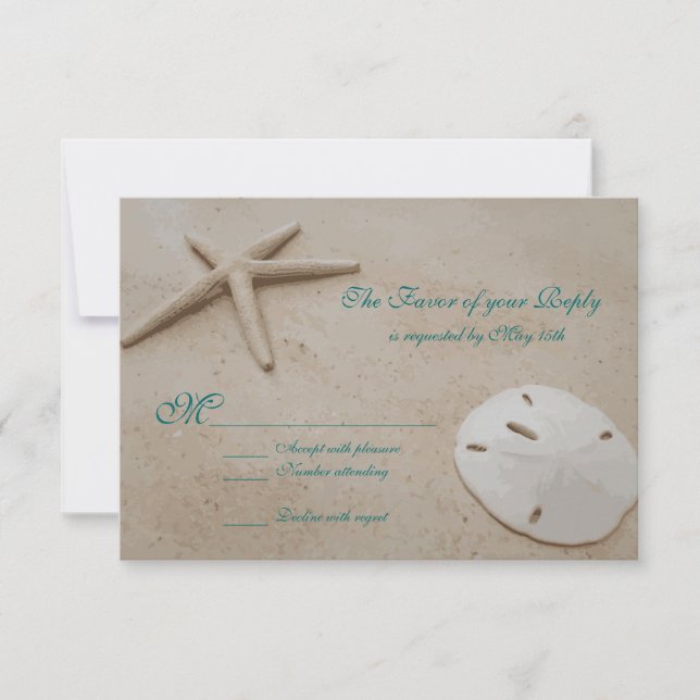 Starfish Beach Destination Mariage Cartes RSVP (Devant)