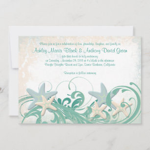 Starfish Beach ou Destination Wedding Invitation
