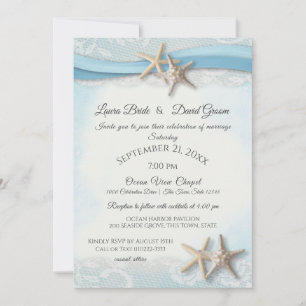 Starfish Beach Sky Blue avec invitation cardiaque