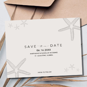 Starfish Beach Wedding Enregistrer la date Carte p