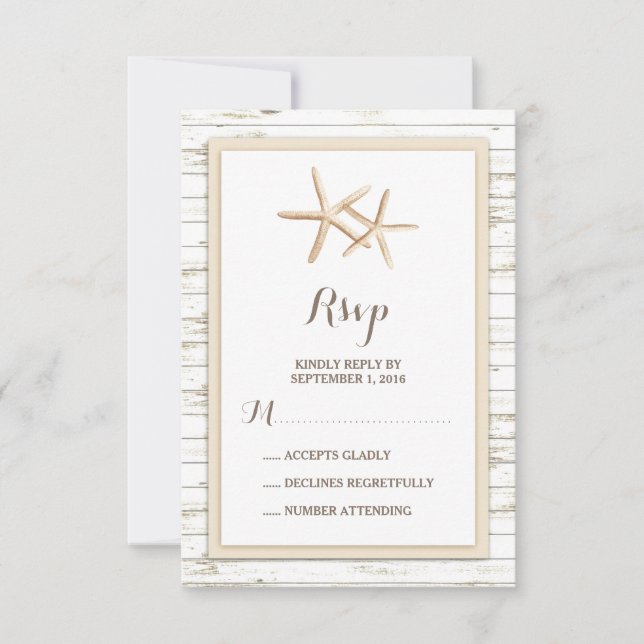 Starfish Blanchis Wood Beach Wedding RSVP (Devant)