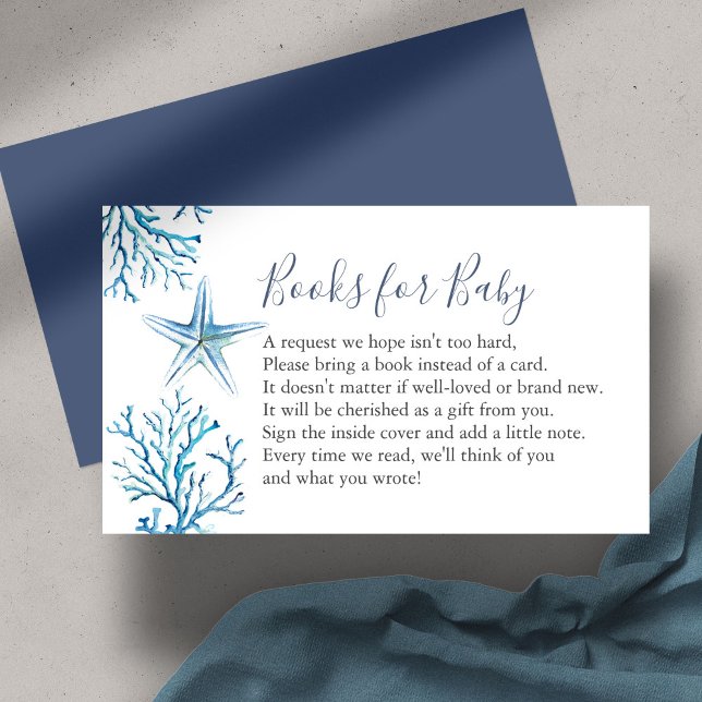 Starfish Book Pour Baby Invitation Carte Boîtier (Baby Shower invitation insert books for baby under the sea theme watercolor by Victoria Grigaliunas)