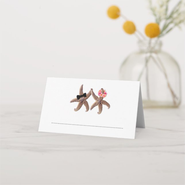Starfish Bride et Groom Escort Plaque Cartes (Devant)