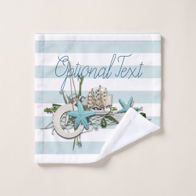 Starfish, Fishing Net & Tall Ship Nautique (Gant de toilette)