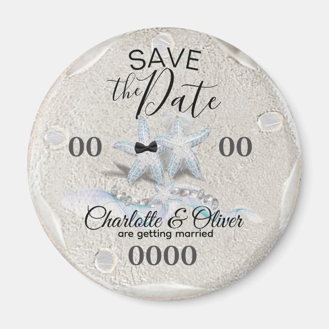 Starfish Gem Wedding Save the Date Magnet (Devant)