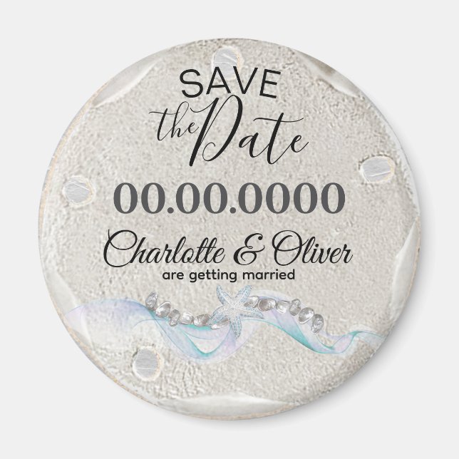 Starfish Gem Wedding Save the Date Magnet (Devant)