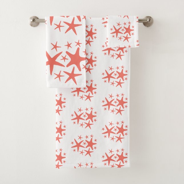Starfish Peinture Coral Serviettes de bain ensembl (En situation)