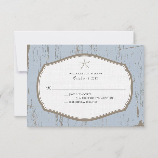 Starfish Rustic Beach Wedding RSVP (Devant)