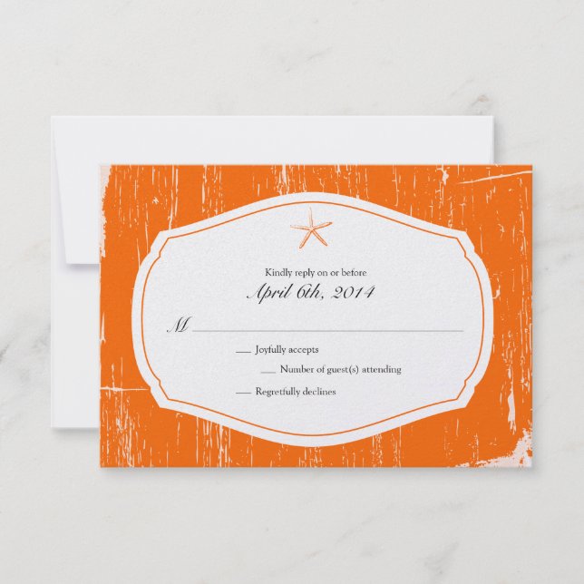 Starfish Rustic Beach Wedding RSVP (Devant)