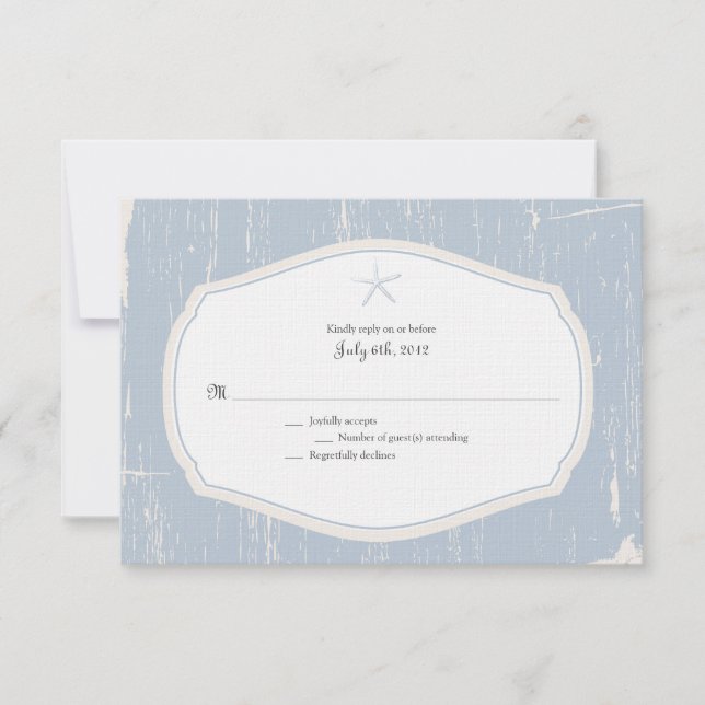 Starfish Rustic Beach Wedding RSVP (Devant)