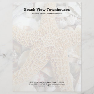 Starfish Seashells Beach Office Papier en-tête