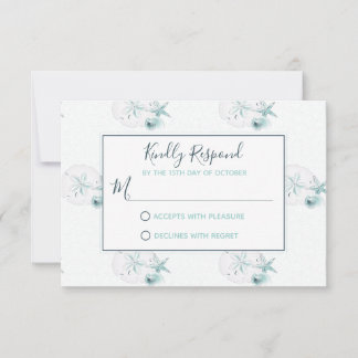 Starfish Shells Moderne Elegant Plage RSVP Mariage