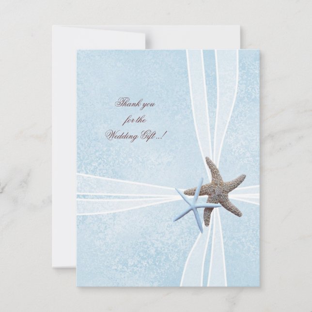 Starfish Small Mariage Merci Cartes (Devant)
