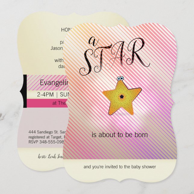 Starfish Star Baby Shower Invitations (Devant / Derrière)
