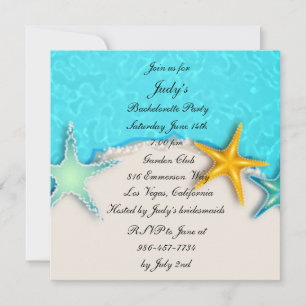 Starfish Summer Beach Bachelorette Invitation