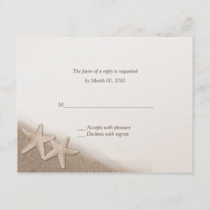 Starfish sur les cartes RSVP de mariage de plage