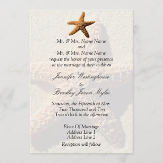 Starfish Tropical Mariage Beach Wedding Invitation