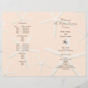 Starfish White Beach Wedding Programme du ventilat