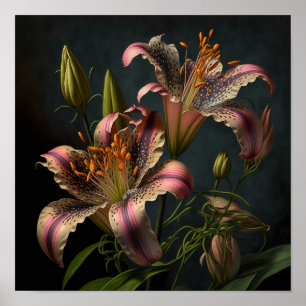 Stargazer Lily Flowers Art Imprimer Poster