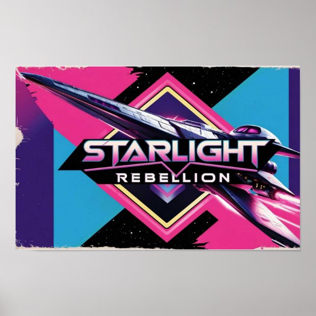 Starlight Rebellion Retro Pop Culture Poster 80s- (Devant)