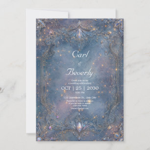Starlit Sapphire Galaxy Faire-part de mariage